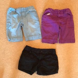Three pairs of shorts.